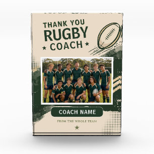 Bloc Photo Photo d'équipe de rugby moderne avec l'entraîneur