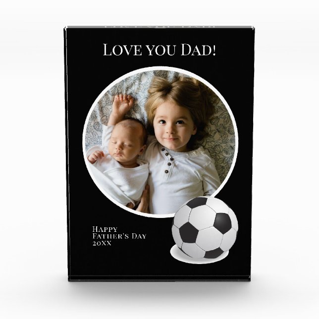 Bloc Photo Photo fête des pères avec balle de football (Devant)