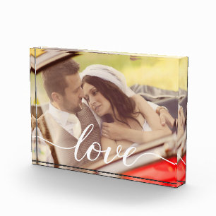 Bloc Photo Photo Mariage personnalisée Elégant Love Script
