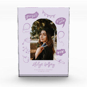 Bloc Photo Photo moderne Doodle Graduation Purple Keepsaké