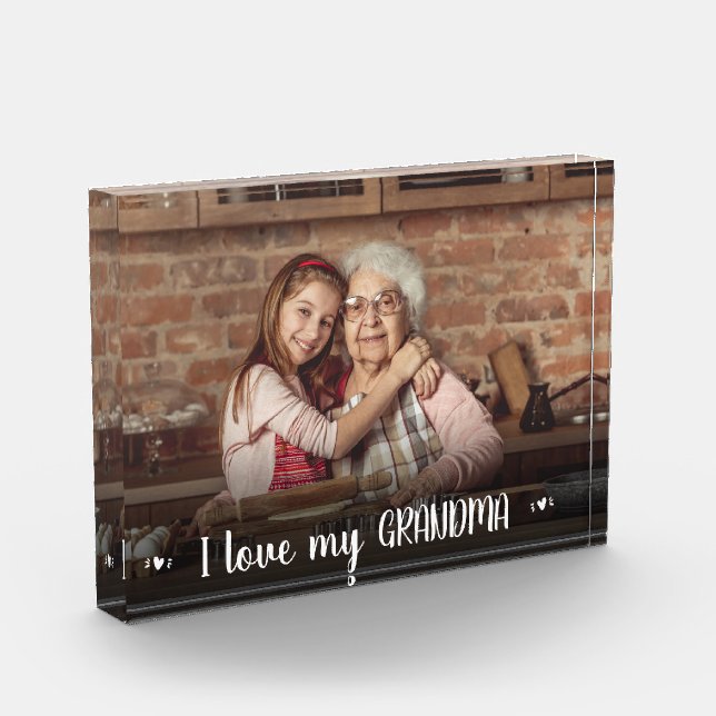 Bloc Photo Photo moderne J'aime mes coeurs grand-mère (Gauche)