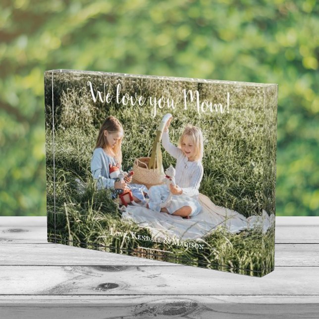 Bloc Photo Photo moderne We Love you Mom Block (Modern Photo We Love You Mom Photo Block)