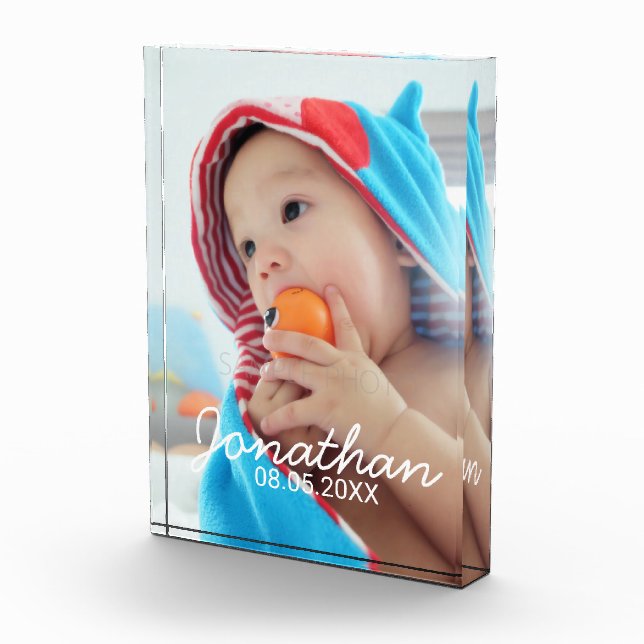 Bloc Photo Photo personnalisée avec nom et date (Droite)