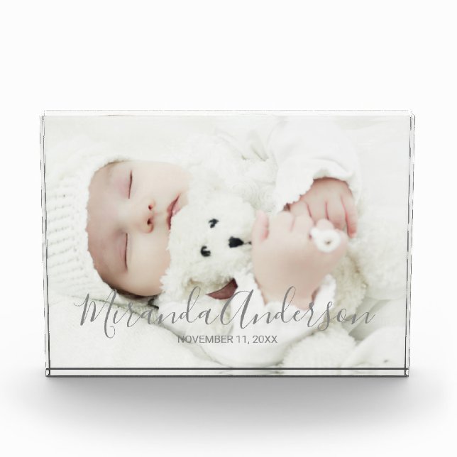 Bloc Photo Photo personnalisée avec nom et texte personnalisé (Devant)