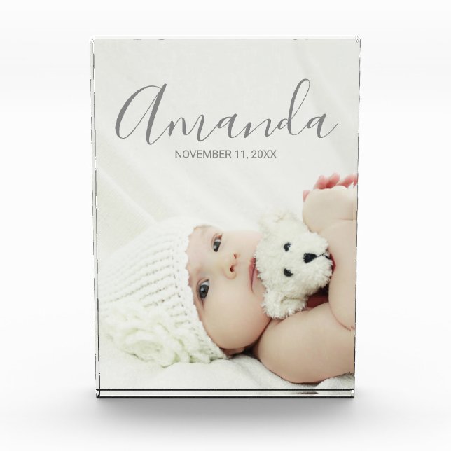 Bloc Photo Photo personnalisée avec nom et texte personnalisé (Devant)