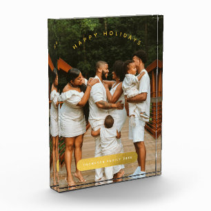 Bloc Photo Photo personnalisée en or Famille de Noël