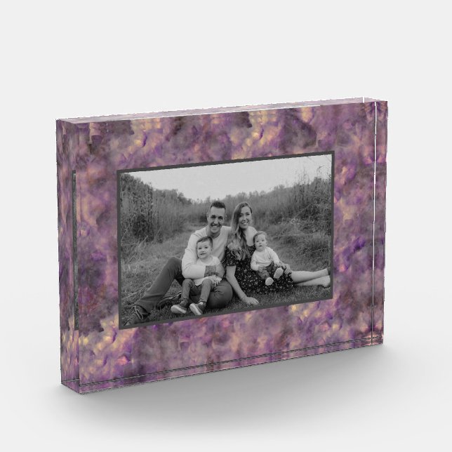 Bloc Photo Pierre de granit Abstraite en quartz violet (Gauche)