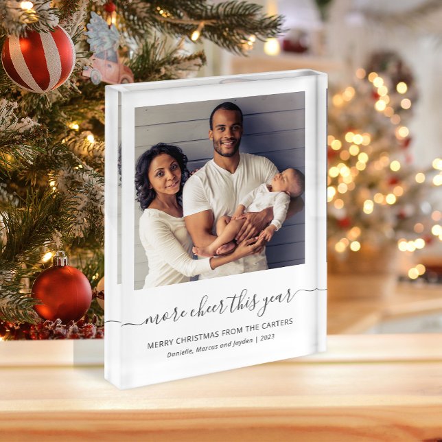 Bloc Photo Plus de Joie Cette Année Script Noël (Créateur téléchargé)