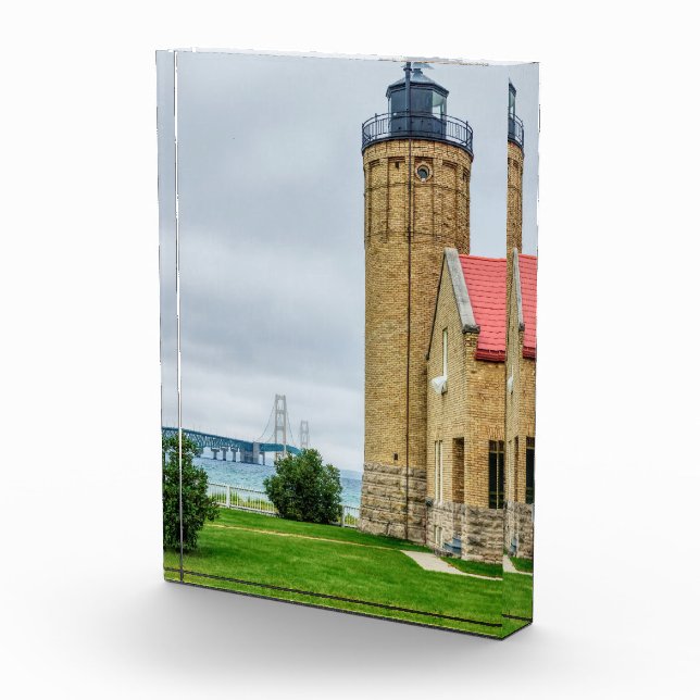 Bloc Photo Pont Mackinac et phare (Droite)