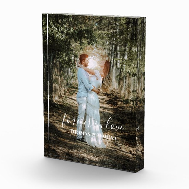 Bloc Photo Portrait Mariage personnalisé Calligraphie moderne (Droite)