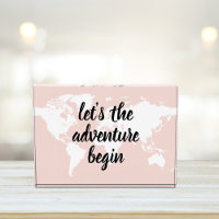 Positive rose Commençons l'aventure Carte du Monde
