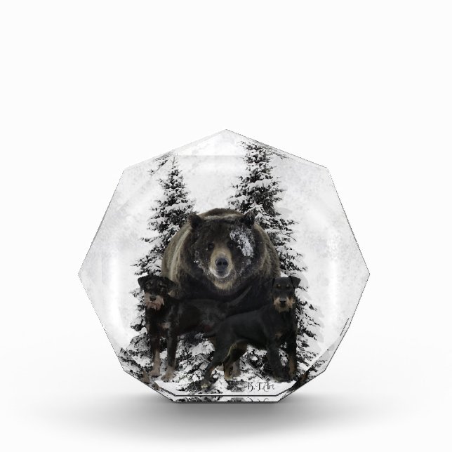 Bloc Photo Poster Tapisserie Jagdterrier Acrylique Triptyque  (Devant)