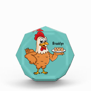 Bloc Photo Poulet avec oeufs sur plaque de dessin animé