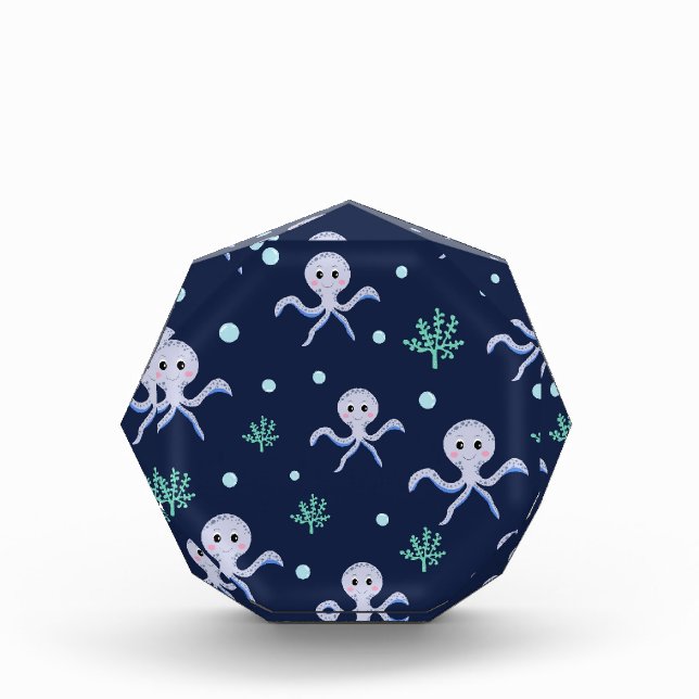 Bloc Photo Poulpe sous le motif pour enfants de la mer (Devant)