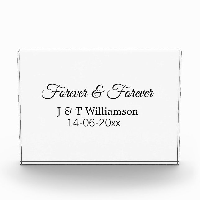 Bloc Photo Pour toujours & toujours ajouter nom de couple dat (Devant)