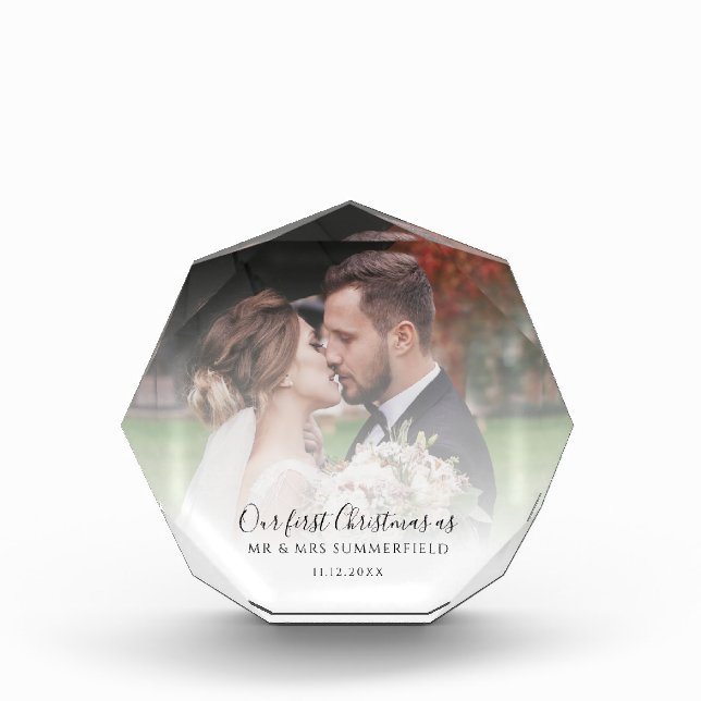 Bloc Photo Premier Noël Comme Marié Mariage Photo Personnalis (Devant)