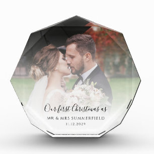 Bloc Photo Premier Noël de mariage Photo de jour de mariage C