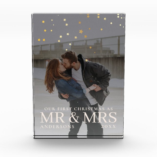 Bloc Photo Premier Noël en tant que Monsieur et Madame Couple (Devant)