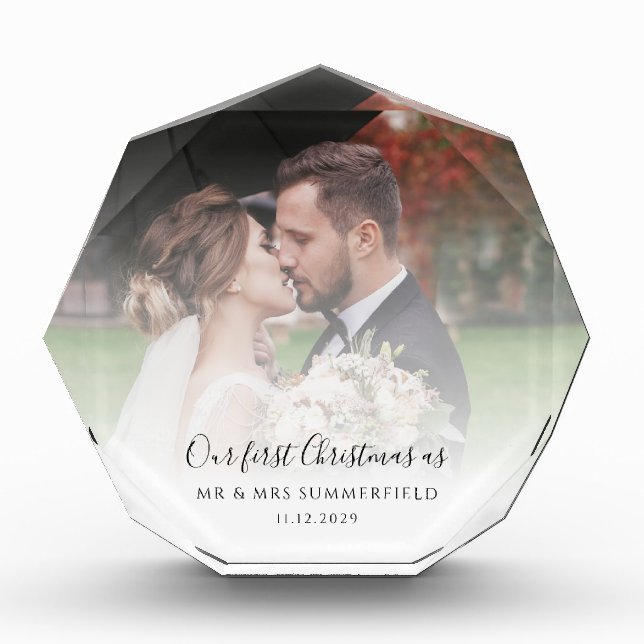 Bloc Photo Premier Noël Marié Marié Mariage Jour Couples Phot (Devant)