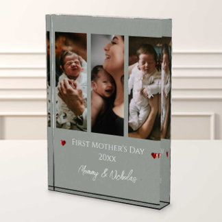 Bloc Photo Première fête des mères Trois photos Collage Sage