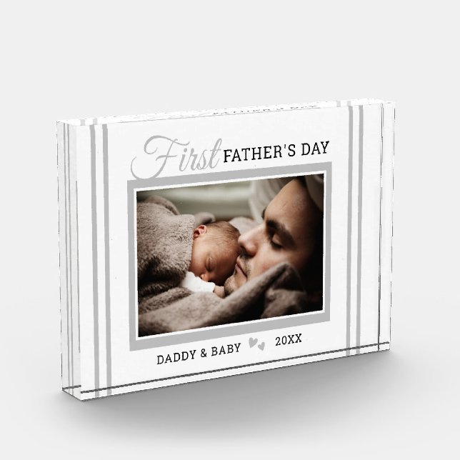 Bloc Photo Première Fête des pères Nouveau Papa Blancs Photo  (Gauche)