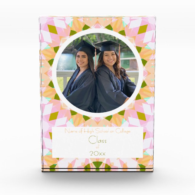 Bloc Photo Pretty Rose Green Graduation Photo Keepsaké Cadeau (Devant)