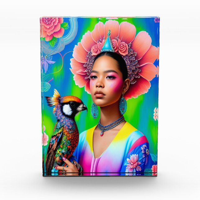 Bloc Photo princesse florale avec oiseau (Devant)