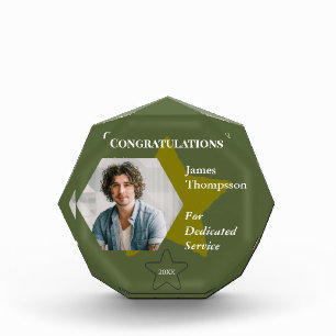 Bloc Photo Prix du service militaire vert avec Gold Star