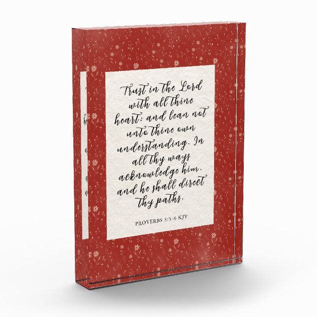 Bloc Photo Proverbes 3:5-6 KJV Bible Verbe Image (Gauche)