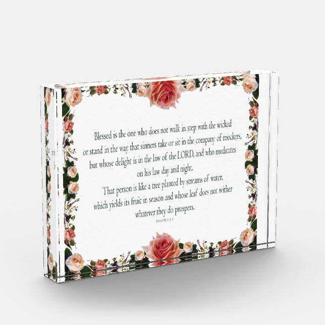 Bloc Photo Psalm 1 with Flower Borders (Gauche)