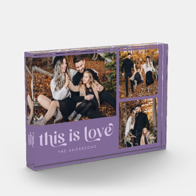 Bloc Photo Purple Retro This is Love Collage (Gauche)