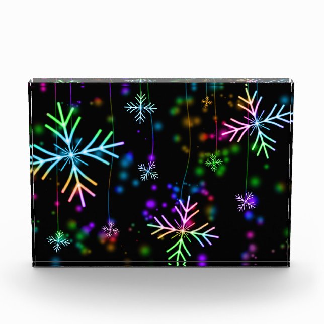Bloc Photo Rainbow Christmas Snowflakes (Devant)