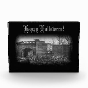 Bloc Photo Réception de la ruine de la tombe Halloween heureu