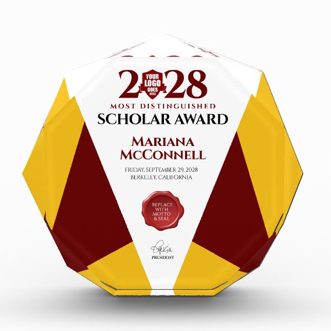 Bloc Photo Red Gold School College University (Devant)