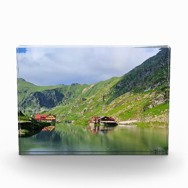 Bloc Photo Reflet du lac Bâlea – Impression alpine des Carpat (Devant)
