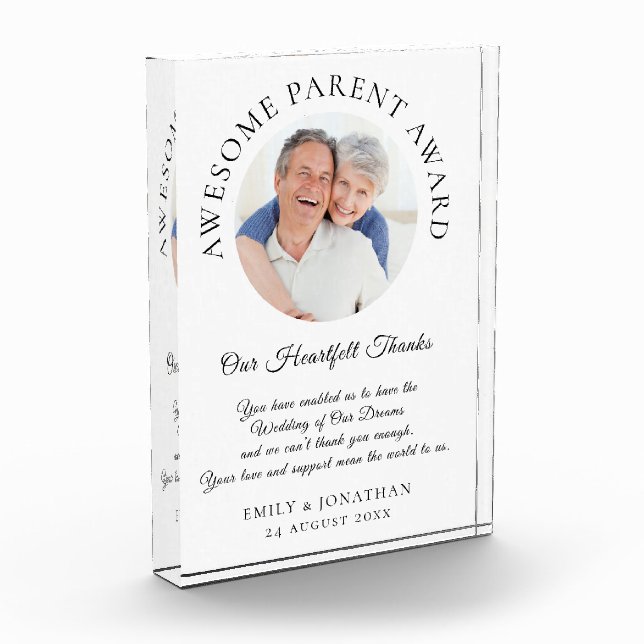 Bloc Photo Remerciements de jeunes mariés à un parent génial  (Gauche)