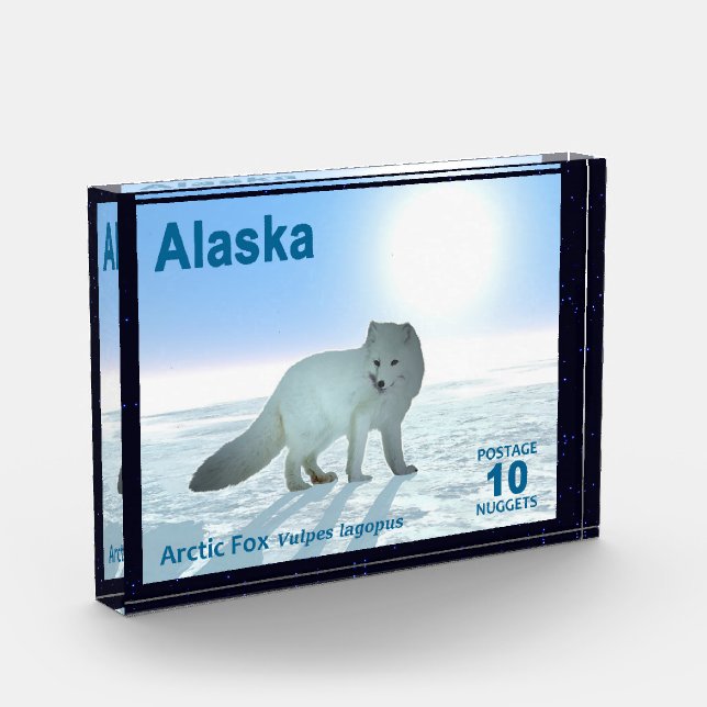 Bloc Photo Renard arctique - Alaska Postage (Gauche)