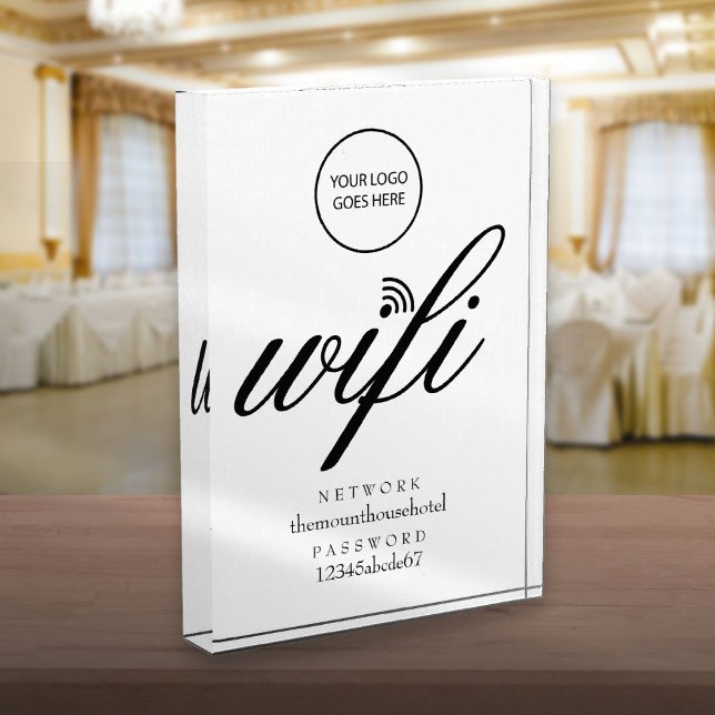 Bloc Photo Réseau Wifi et mot de passe Signer votre logo (Wifi Network and Password Sign Your Logo Photo Block)