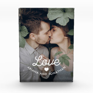 Bloc Photo Rétro amour des textes   avec un coeur