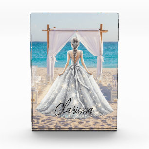 Bloc Photo Robes de mariée élégantes pour mariage sur la plag