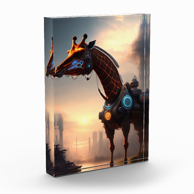 Bloc Photo Robot de girafe futuriste, (Gauche)