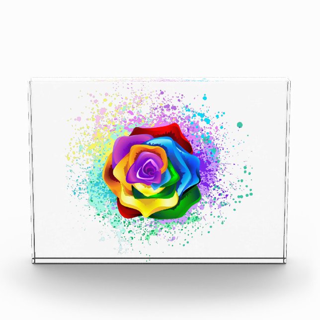 Bloc Photo Rose arc-en-ciel colorée (Devant)