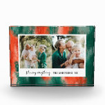 Bloc Photo Rouge   vert moderne abstrait peint vacances photo<br><div class="desc">Chic,  minimaliste rouge et vert moderne abstrait vacances photo peint. Une partie d'une collection de vacances.</div>