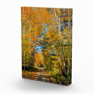 Bloc Photo Route rurale couleurs d'automne New Hampshire