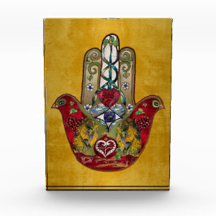 Bloc Photo Ruby Pomegranate Heart Red Bird Hamsa