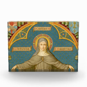 Bloc Photo Sainte Claire d'Assise et des manuscrits de Vows (