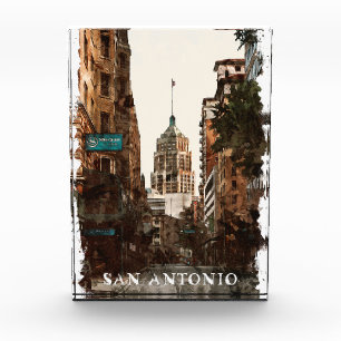 Bloc Photo San Antonio Texas Vintage City Travel Watercolor