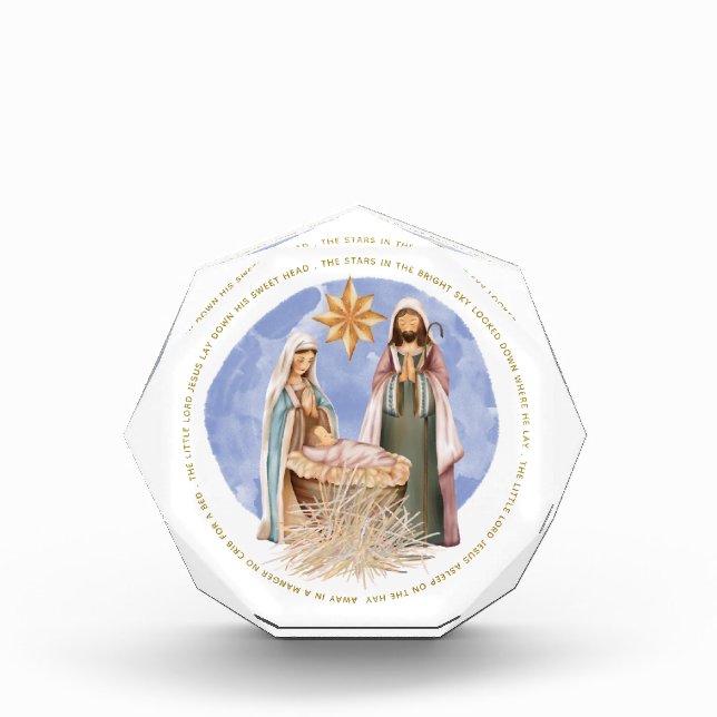 Bloc Photo Scène De Nativité Éloignée Dans Un Manger Lyrics (Devant)