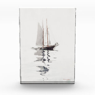 Bloc Photo Schooner à deux mâts avec Dory par Winslow Homer