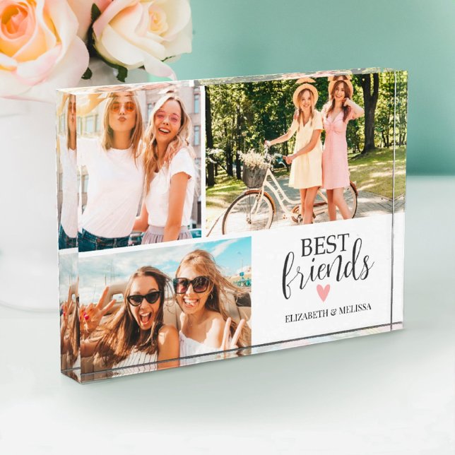 Bloc Photo Script Best Friends (A cute photo block makes a perfect gift for your bestie!)